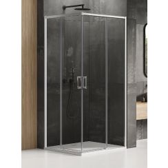 New Trendy Prime Duschkabine 80x70 cm rechteckig chrom Glanz/durchsichtiges Glas D-0294A/D-0349A