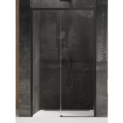 New Trendy Prime Black Duschtüren 100 cm Schiebe- schwarz Matte/durchsichtiges Glas D-0316A
