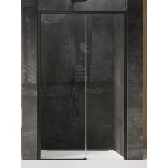 New Trendy Prime Black Duschtüren 130 cm Schiebe- schwarz Matte/durchsichtiges Glas D-0323A