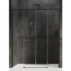 New Trendy Prime Black Duschtüren 170 cm Schiebe- schwarz Matte/durchsichtiges Glas D-0344A