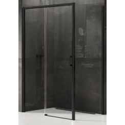 New Trendy Prime Duschkabine 140x90 cm rechteckig schwarz Matte/durchsichtiges Glas D-0324A/D-0129B