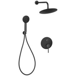 Invena Dafni duschset Unterputz mit Regenbrause schwarz BS-88-014