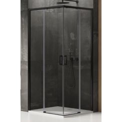 New Trendy Prime Duschkabine 110x80 cm rechteckig schwarz Matte/durchsichtiges Glas D-0312A/D-0319A