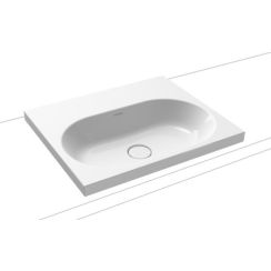 Kaldewei Centro Waschbecken 60x50 cm rechteckig Einbauwaschbecken weiß glanz 902806003001