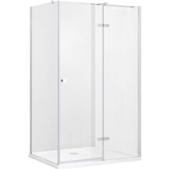 Besco Pixa Duschkabine 100x90 cm rechteckig chrom Glanz/durchsichtiges Glas PPP-109-195-C