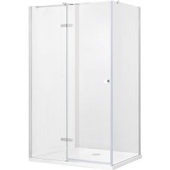Besco Pixa Duschkabine 100x90 cm rechteckig chrom Glanz/durchsichtiges Glas PPL-109-195-C