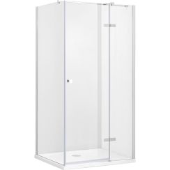 Besco Pixa Duschkabine 90x90 cm quadratisch chrom Glanz/durchsichtiges Glas PKP-90-195-C