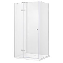 Besco Pixa Duschkabine 90x90 cm quadratisch chrom Glanz/durchsichtiges Glas PKL-90-195-C
