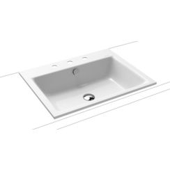 Kaldewei Puro Waschbecken 60x46 cm rechteckig Einbauwaschbecken weiß glanz 900106033001