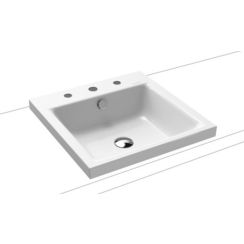 Kaldewei Puro Waschbecken 46x46 cm quadratisch Aufsatzwaschbecken weiß glanz 900306033001