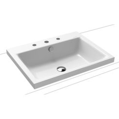 Kaldewei Puro Waschbecken 60x46 cm rechteckig Aufsatzwaschbecken weiß glanz 900406033001
