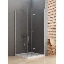 New Trendy New Soleo Duschkabine 90x80 cm rechteckig chrom Glanz/durchsichtiges Glas D-0152A/D-0088B