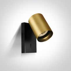 One Light Elatos Wandleuchte 1x10 W schwarz-messing 65105NA/BBS