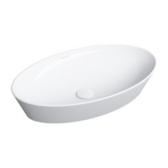 Omnires Laredo Waschbecken 61x37 cm oval Aufsatzwaschbecken weiß glanz LAREDO605BP