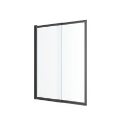 Excellent Liner Badewannenabtrennung 110 cm zweigeteilt schwarz Matte/durchsichtiges Glas KAEX.2930.1100.LP