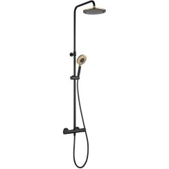 Tiger Splash Akcent Rainfall Duschset Wandmontage mit Thermostat schwarz 1715145646