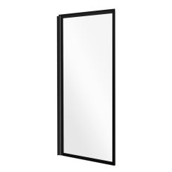 Besco Enzo Badewannenabtrennung 70 cm einteilig schwarz Matte/durchsichtiges Glas PEB-1S
