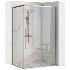Rea Solar Gold Duschkabine 100x80 cm rechteckig gold Glanz/durchsichtiges Glas REA-K4901