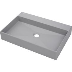 Deante Correo Waschbecken 60x40 cm rechteckig Aufsatzwaschbecken grauer Stein matte CQR_SU6S