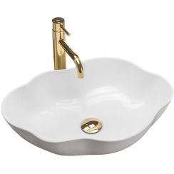 Rea Pearl Waschbecken 51.5x37.5 cm Aufsatzwaschbecken weiß REA-U0265