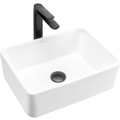 Rea Anita Waschbecken 41x31 cm rechteckig Aufsatzwaschbecken weiß glanz REA-U0952