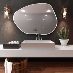 Baltica Design Tiny Borderbright Stain I Spiegel 70x50 cm mit Beleuchtung weiß 5904107900841