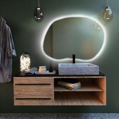 Baltica Design Tiny Borderbright Stain II Spiegel 60x43 cm mit Beleuchtung weiß 5904107901442