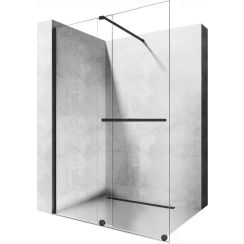 Rea Cortis Black begehbare duschwand 120 cm schwarz seidenmatt/durchsichtiges Glas REA-K8880