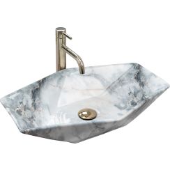 Rea Vegas Granit Waschbecken 57x37 cm Aufsatzwaschbecken grauer Stein REA-U5602