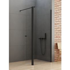 New Trendy New Soleo Black Walk-In Duschwand 110 cm schwarz Matte/durchsichtiges Glas K-0785