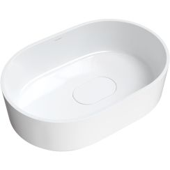 Omnires Cadence M+ Waschbecken 62x42 cm oval Aufsatzwaschbecken weiß glanz CADENCE620BP