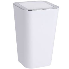 Wenko Candy Papierkorb 6 l chrom-weiß 22466100
