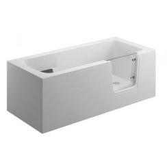 Polimat Avo Rechteckige Badewanne mit Türen 160x75 cm weiß 00012