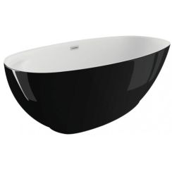 Polimat Kivi Freistehende Badewanne 165x75 cm oval zweifarbig 00472