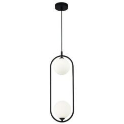 Maytoni Ring Pendelleuchte 2x25 W schwarz MOD013PL-02B