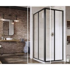 Ravak Supernova Duschtüren 80 cm Schiebe- schwarz Matte/durchsichtiges Glas 14V403O2Z1