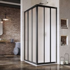 Ravak Supernova Duschtüren 75 cm Schiebe- schwarz Matte/Glas mit Muster 15V303R2ZG