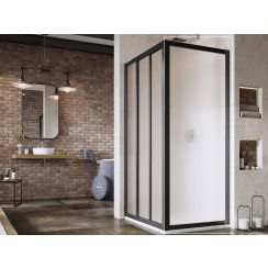Ravak Supernova Duschwand 90 cm schwarz Matte/ 940703R2ZG