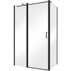 Besco Exo-CH Black Duschwand 90 cm schwarz Matte/durchsichtiges Glas PCH-9B-190C