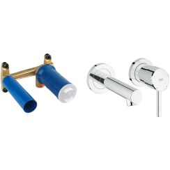 Set Waschtischarmatur Grohe Concetto 19575001, Verdecktes Wasserhahnelement Grohe Eurostyle 23571000