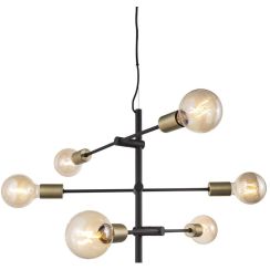Nordlux Josefine Pendelleuchte 6x28 W schwarz-messing 48933003