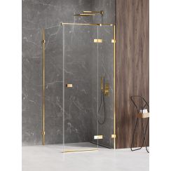 New Trendy Avexa Gold Shine Duschkabine 110x110 cm quadratisch gold Glanz/durchsichtiges Glas EXK-1858