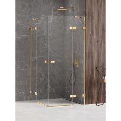 New Trendy Avexa Gold Shine Duschkabine 110x90 cm rechteckig gold Glanz/durchsichtiges Glas EXK-1864