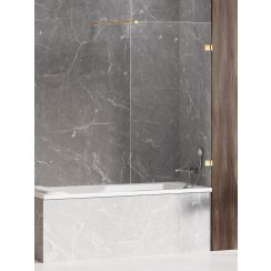 New Trendy Avexa Gold Shine Badewannenabtrennung 100 cm einteilig gold Glanz/durchsichtiges Glas EXK-2175-WP