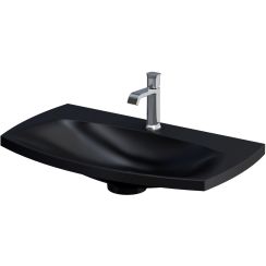 Oristo Louis Waschbecken 82x48 cm rechteckig Möbel schwarz matte UME-LU-82-94