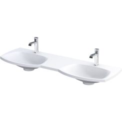 Oristo Louis Waschbecken 144x48 cm rechteckig Möbel-Doppelt weiß matte UME-LU-144-93-D