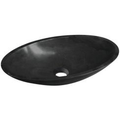 Sapho Blok Waschbecken 60x35 cm oval Aufsatzwaschbecken schwarz matte 2401-40
