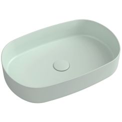 Isvea Infinity Waschbecken 55x36 cm oval Aufsatzwaschbecken grün matte 10NF65055-2T