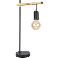 Candellux Izzy Tischlampe 1x60 W schwarz-holz 41-80042