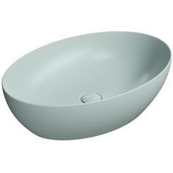 GSI Pura Waschbecken 60x42 cm oval Aufsatzwaschbecken blau matte 884215